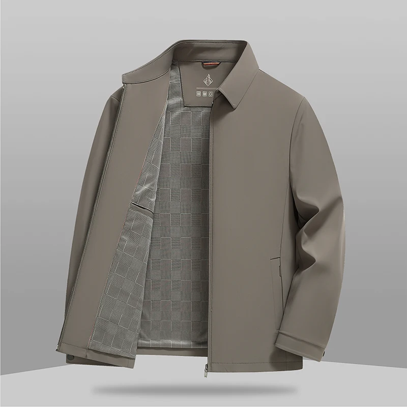 Essential Men's Executive Jacket Simple Style Coffee Navy Blue Basic Coats Menswear Spring Autumn Daily Workwear Effortless