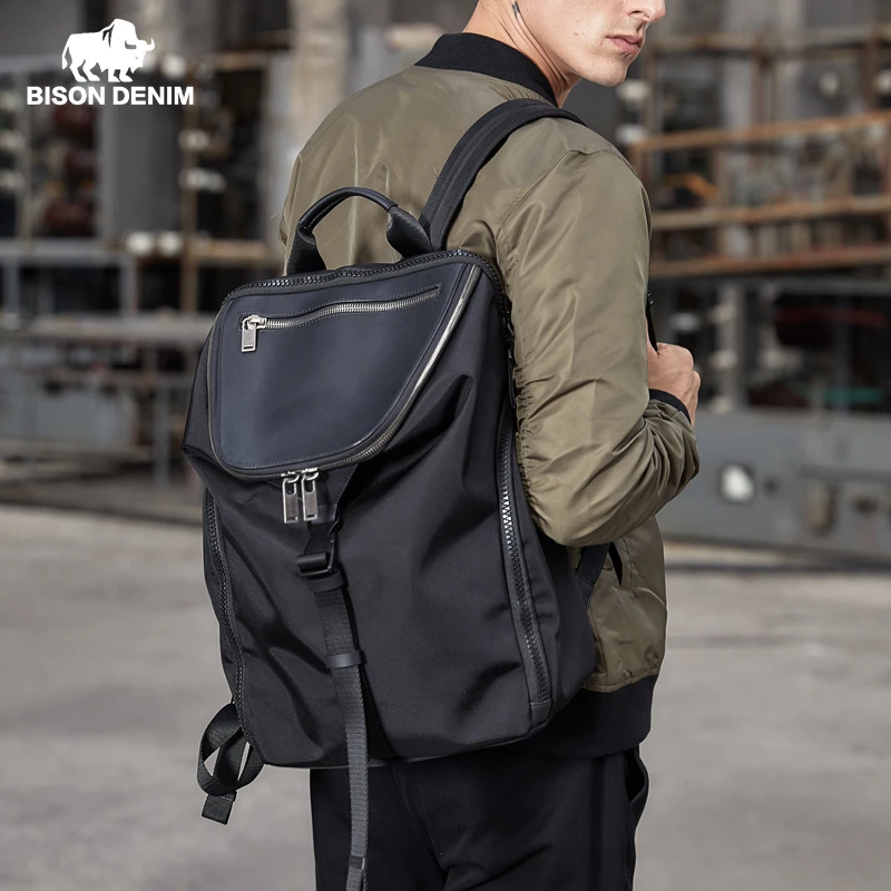 BISON DENIM 2023 Fashion Casual Backpack Men Women Travel Backpack Outdoor Sport Shoulder School Bag Large Capacity Laptop Bag