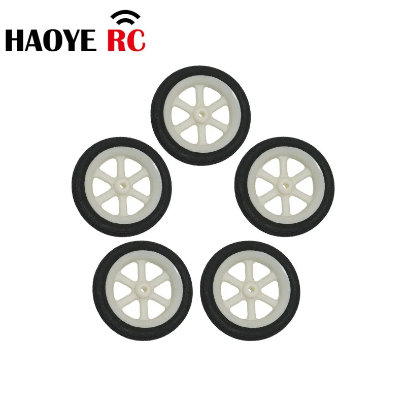 Haoye 10Pcs/Lot Super Light Foam Wheels 6-Spoke Wheels Sponge Tire Color White Dia30-50mm For RC Aircraft Model Accessories