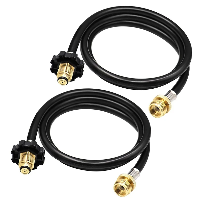 N02R-2 Pack 6FT Propane Adapter Hose 1Lb To 20Lb,POL Male Connection Hose For Buddy Heater,  Stove, Portable Grill