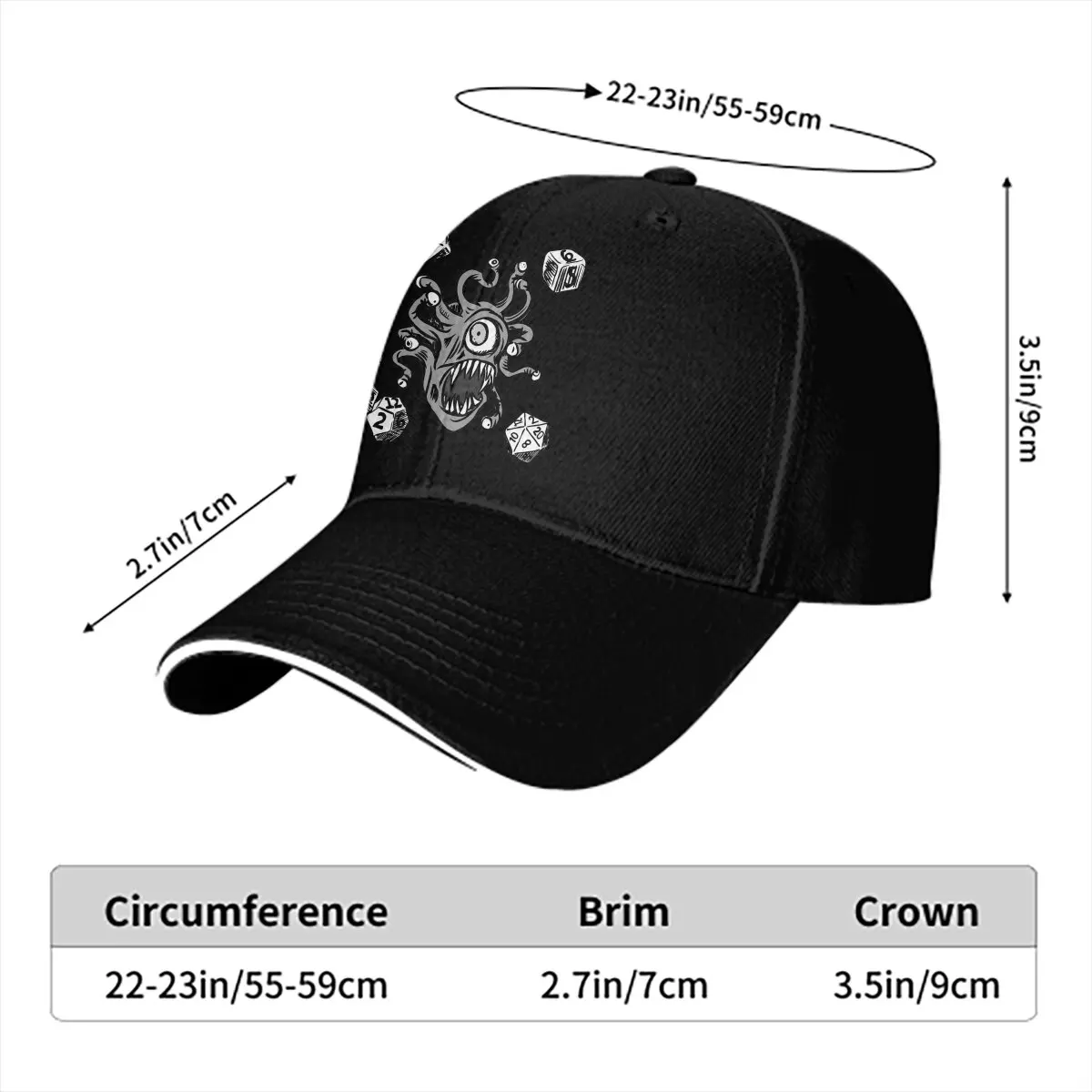 Beholder 53 Baseball Caps Peaked Cap DnD Game Sun Shade Hats for Men Women