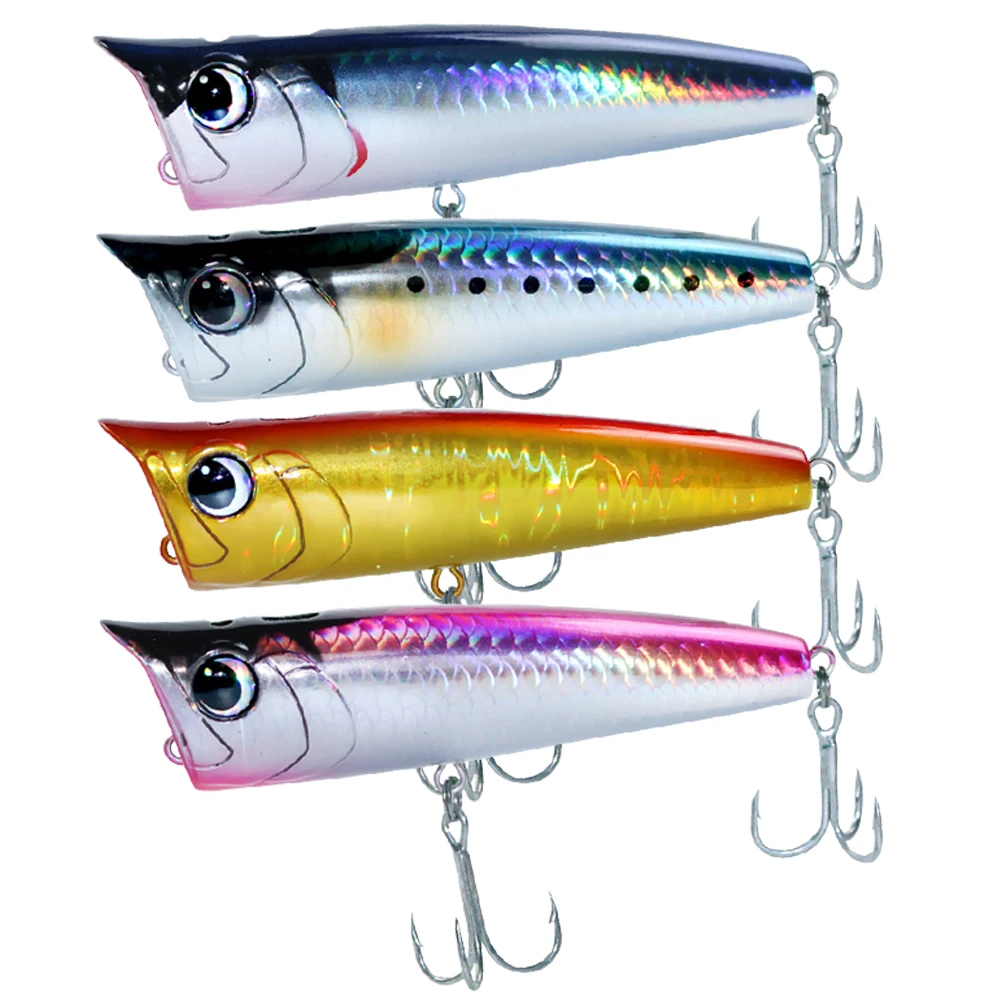 Popper Fishing Lure 90mm 15g Floating Fishing Lure 3D Eyes Artificial Wobbler Swimbait for Freshwater Saltwater Surface Fishing