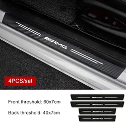 4Pcs Carbon Fiber Car Sticker Strip Auto Door Threshold for Mercedes benz W211 W203 W204 W210 W124 W202 CLA W212 W220 W205