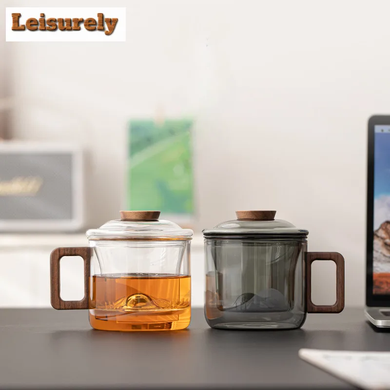 

550 мл Viewing Hills Фильтр из боросиликатного стекла Чашка-сепаратор для чая Элегантная чайная кружка с заварочным устройством Офисная чашка для заваривания чая