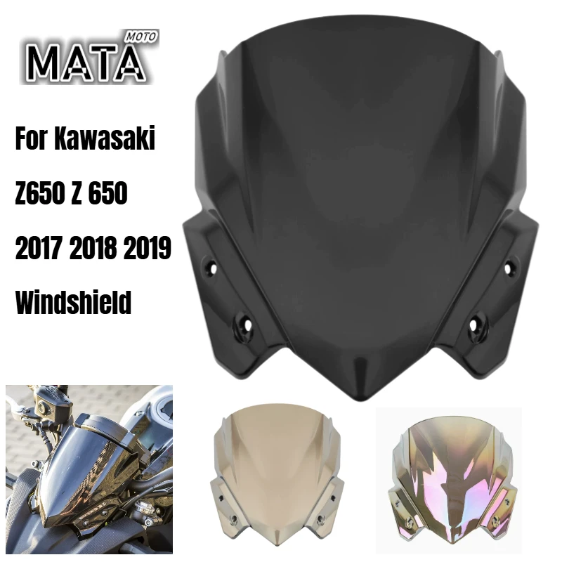 

Motobike Windshield for Kawasaki Z650 Z 650 2017 2018 2019 Motorcycle ABS Windshield Windscreen Wind Deflectors