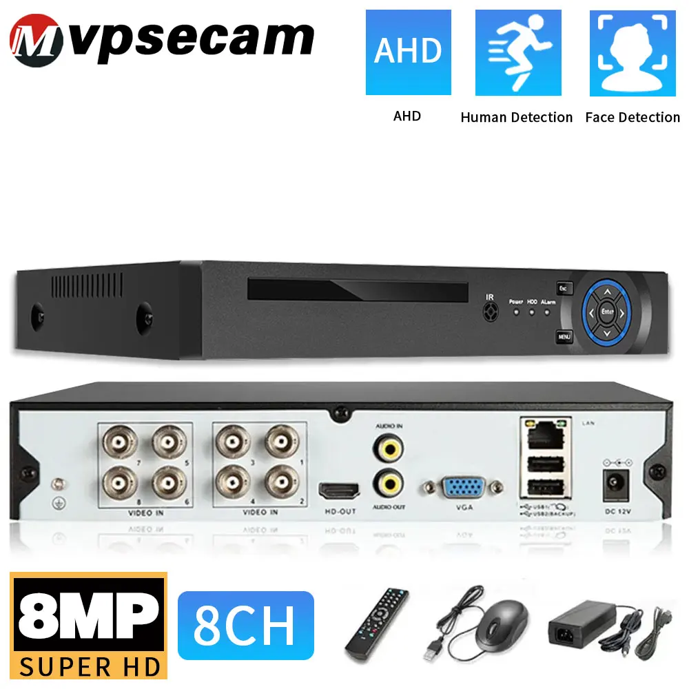 

Xmeye 4K 8MP DVR видеонаблюдения для умного дома с обнаружением лиц 8CH AHD DVR H.265+ XVI TVI CVI NVR AHD Гибридный видеорегистратор