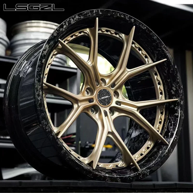 LSGZL forged alloy 5x130 5x114.3 carbon fiber rims 17 -26 inch wheel concave deep dish sport car wheel for Porsche urus