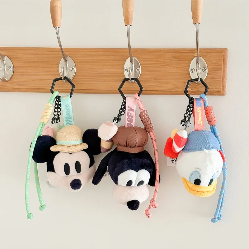 Porte-clés pendentif en peluche Mickey créatif, dessin animé, sac à dos souple, poupée Kawaii, jouets, cadeau de vacances pour garçons et filles