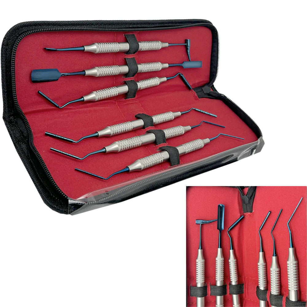 6Pcs Dental Bone Grafting Instruments Kit Dental Bone Powder Spatula Filler Filling Restorative Bone Graft Implant Tool