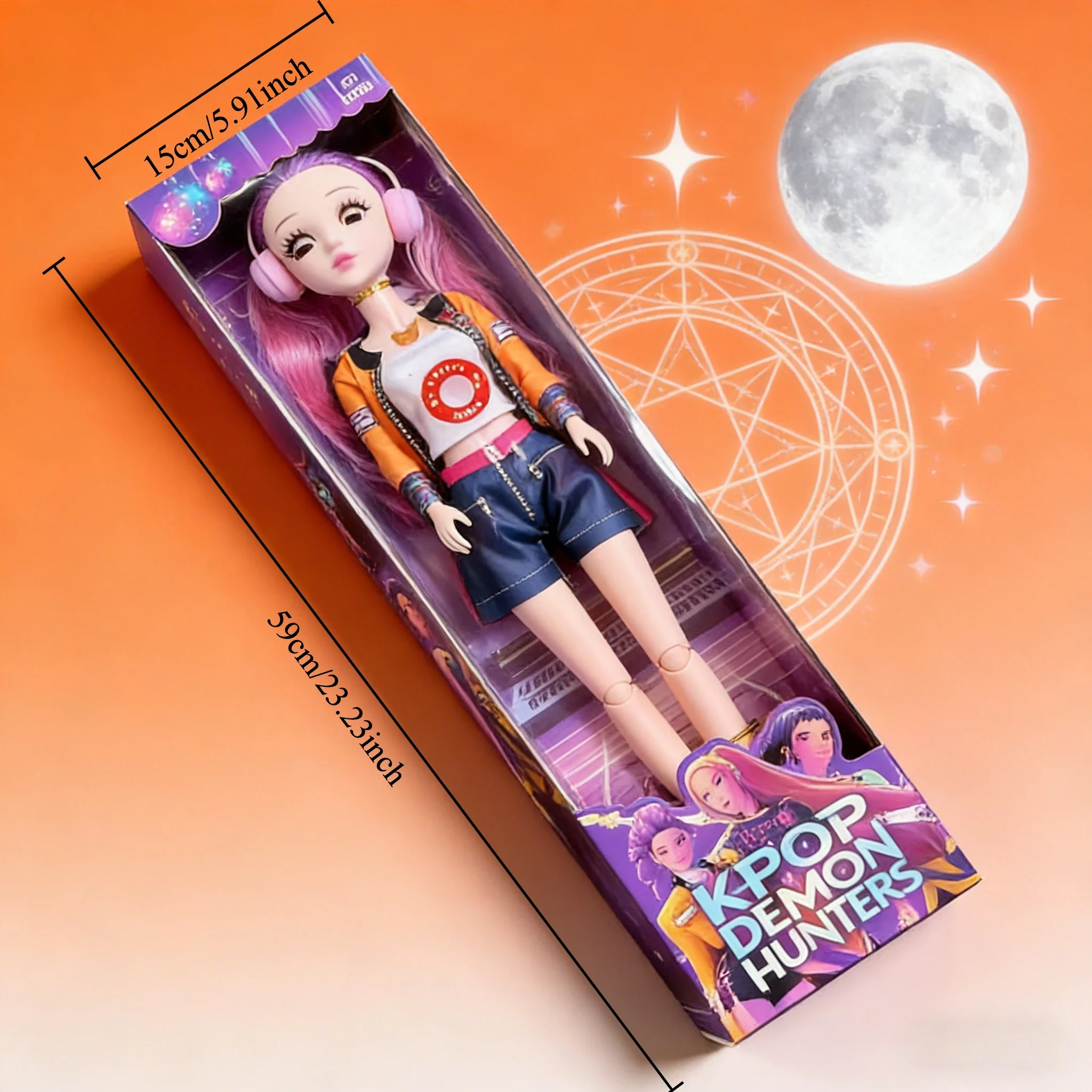 60cm Large Musical Plastic  Kpob Posable Moving Eyes Rumi Mira Zoey Princess DIY Birthday Gifts
