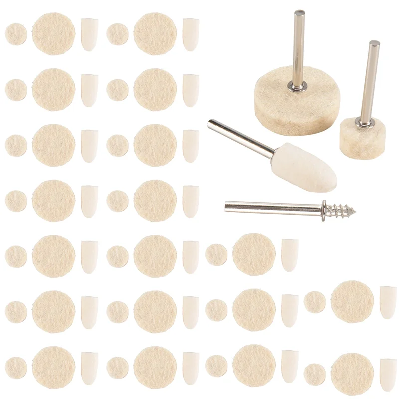 

Exquisite-64Pcs Felt Polishing Wheel Buffing Grinding Pad For Rotary Tools Mixed Set For Plastic Glass Metal Jewelry