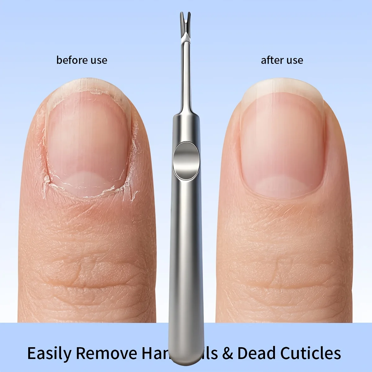 3pcs Professional Silvery Stainless Steel Nail Cleaner, Fork Pusher, Nail Tool, Foot Tool, Dead Skin Removal Tool, Removal Tool
