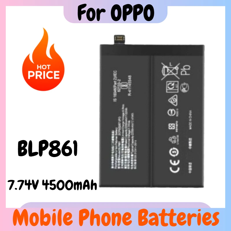

7.74V 4500mAh BLP861 Battery for OPPO Mobile Phone 1+Nord2/OnePlus Nord 2T 5G/1+9RT Replacement Battery Brand-New High Quality