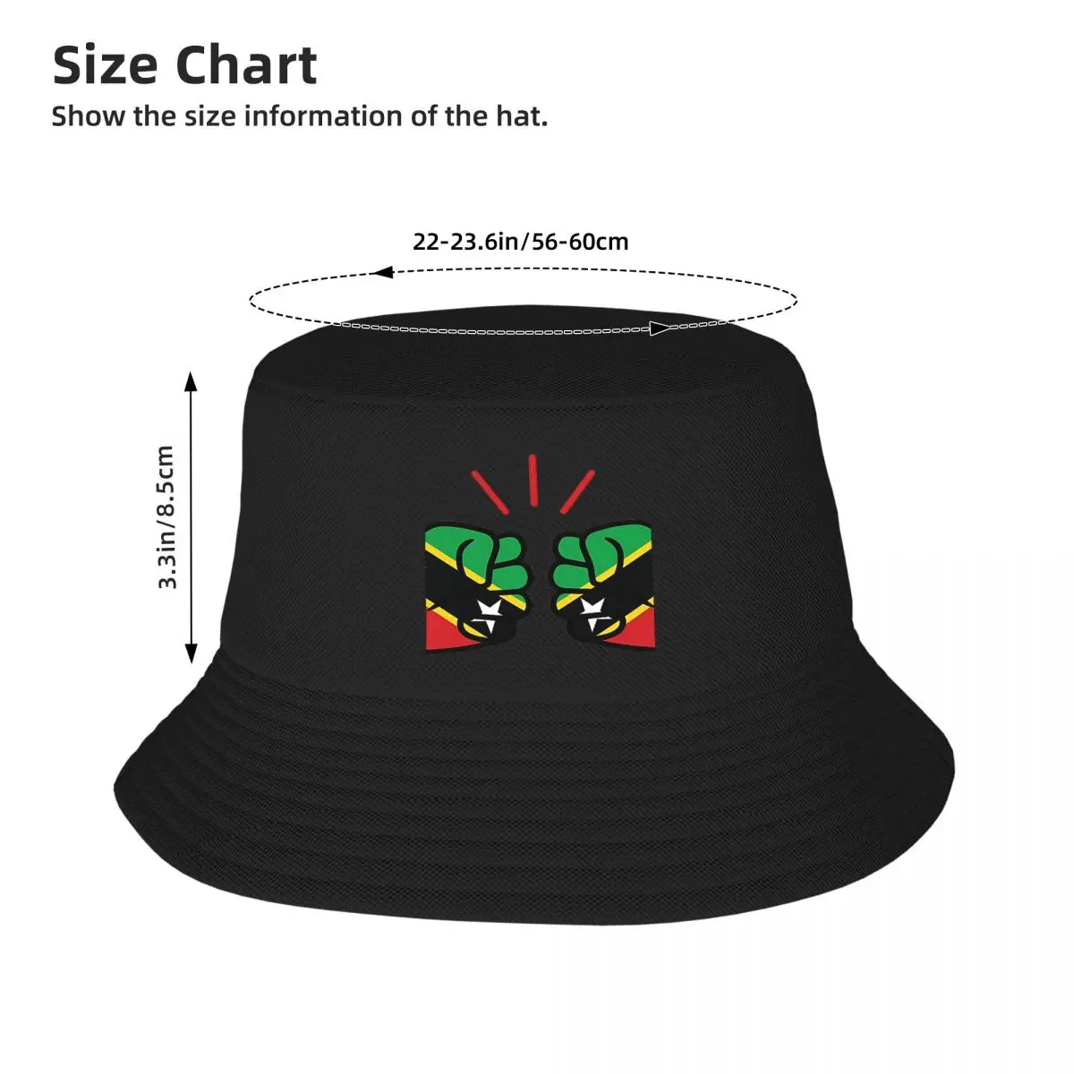 We Run Tings,St.Kitts And Nevis Bucket Hats Panama Hat Children Bob Hats Reversible Fisherman Hats Summer Fishing Unisex Caps