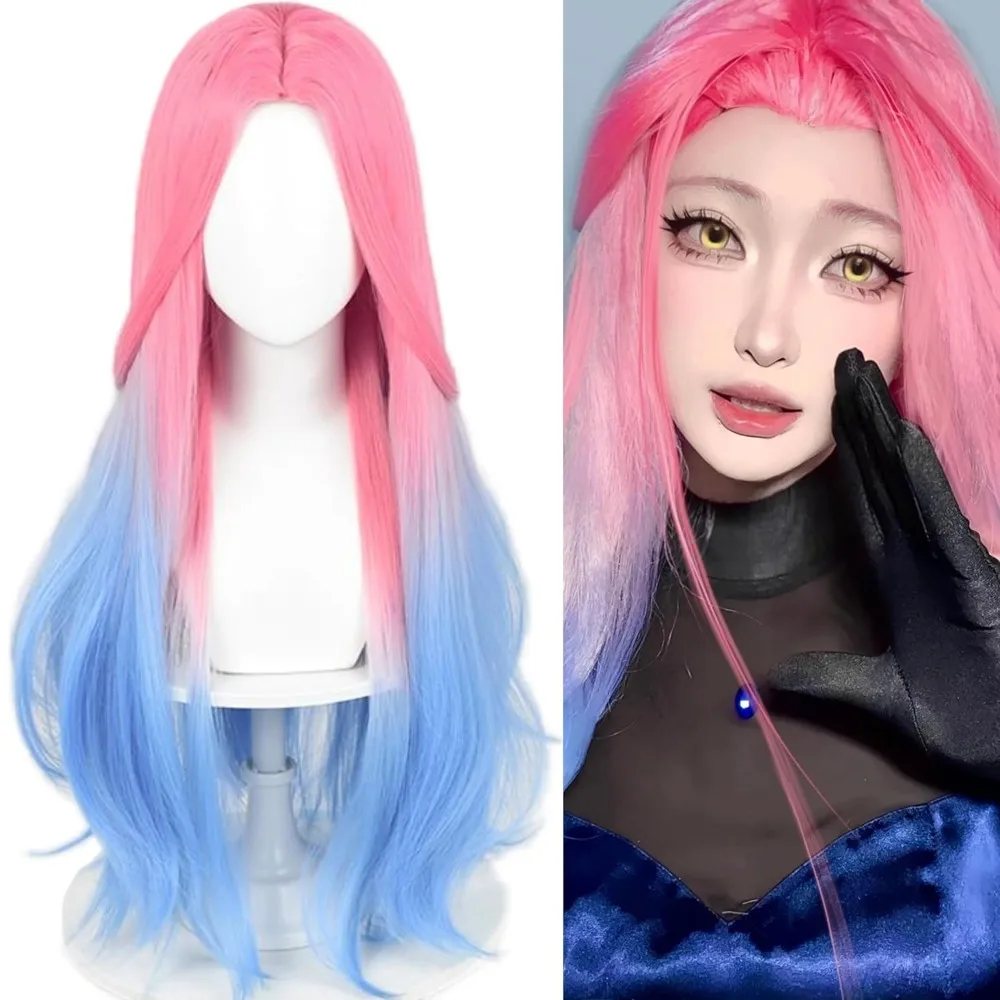 

Мизи Косплей Парик Аниме Чужой Сцена Ролевые Игры Женщины Розовый Синий Градиент Длинные Вьющиеся Волосы Синтетические Термостойкие Парики Хэллоуин