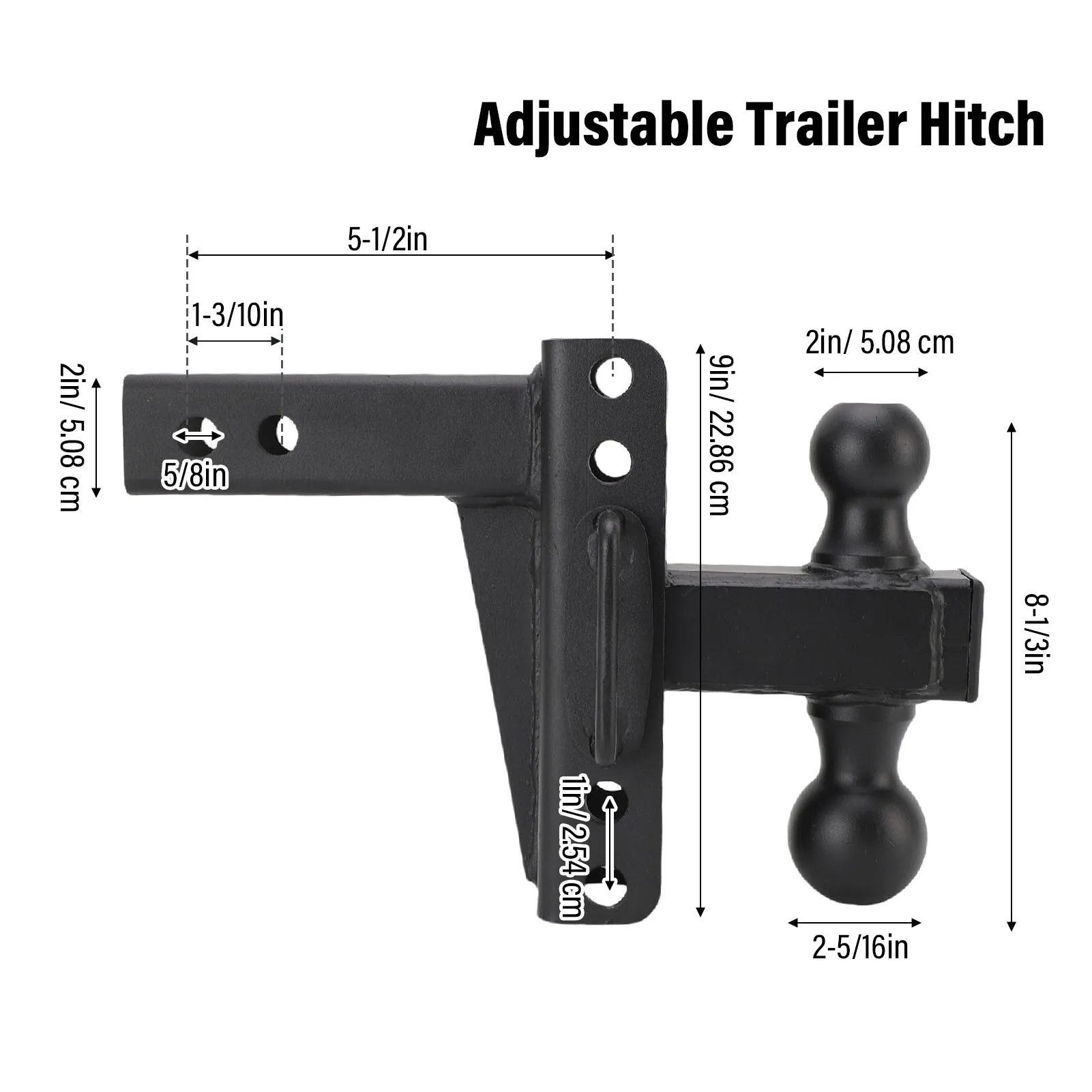 مقطورة وصلة مقطورة قابلة للتعديل الكرة جبل 6 بوصة قطرة الارتفاع الثقيلة وصلات السحب لاستقبال وصلة 2 بوصة سعة 12500 رطل #6