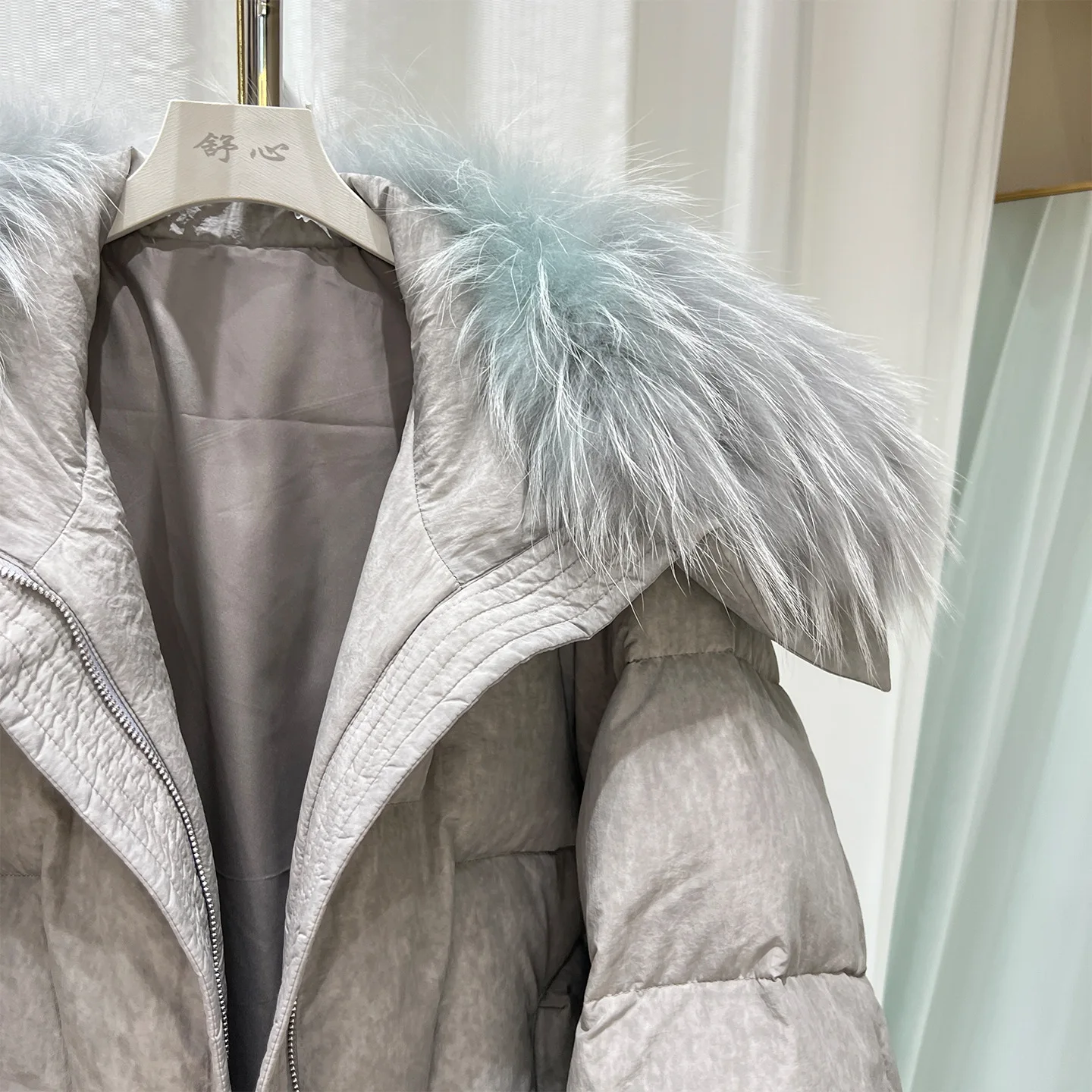 2026 Winter Nieuwe 90 Witte Eendendons Jas Grote Wollen Kraag Donsjack Voor Vrouwen Losse Dikke Rits Gewatteerde Sneeuw parka Jas