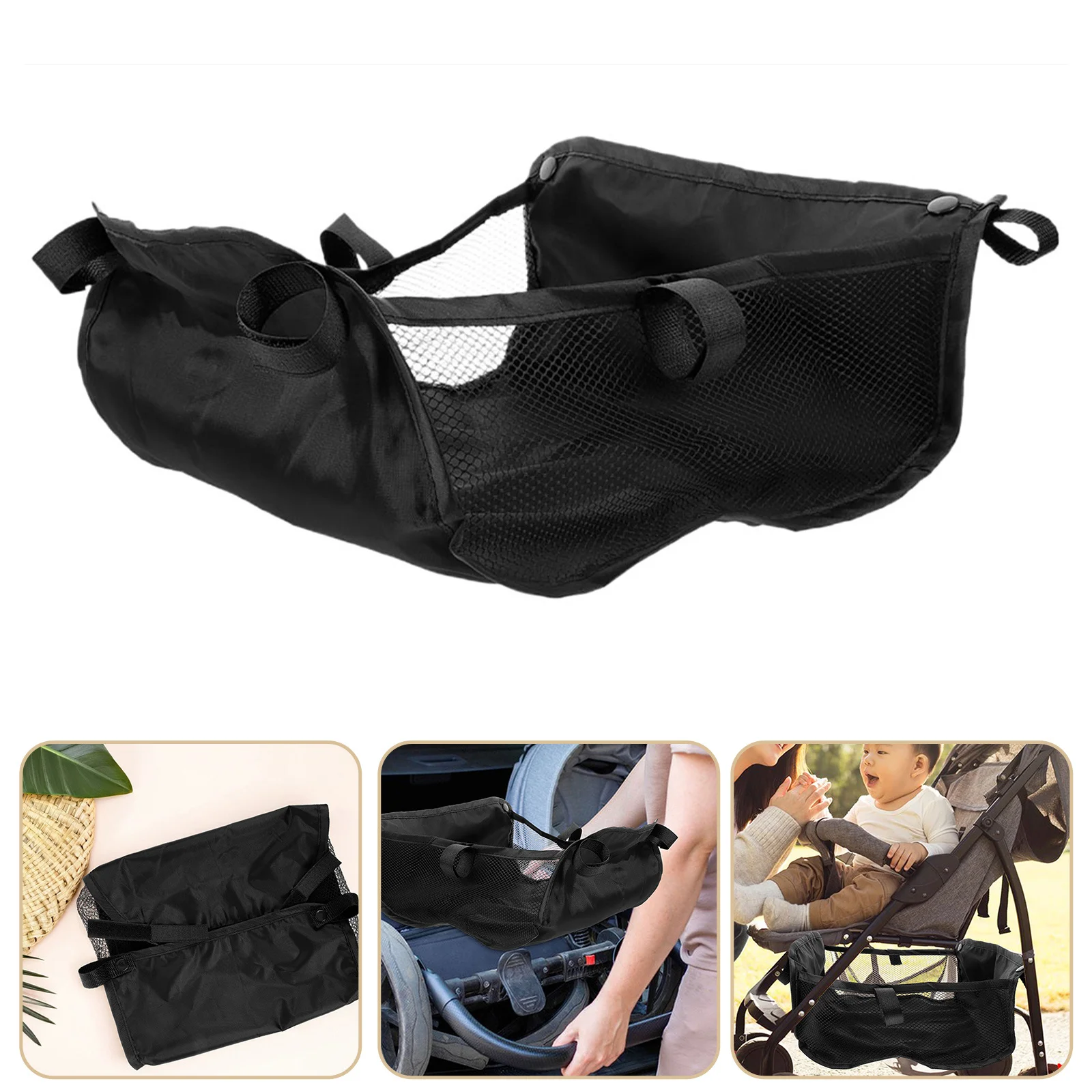 2 قطعة أكياس تخزين عربة الأطفال سعة كبيرة أكسفورد القماش تحت عربة المنظم العالمي يدفع باليدين سلة التخزين