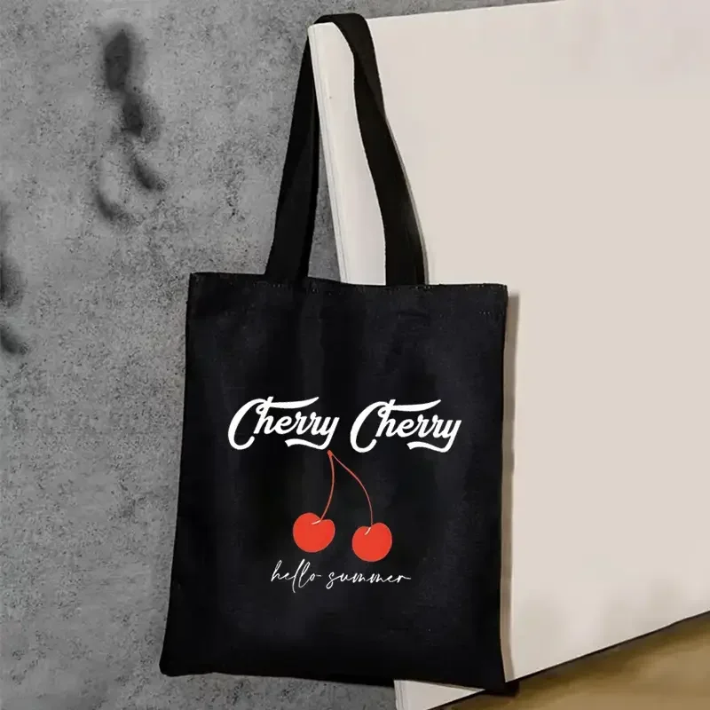 Bolso de mano con estampado de cereza bolso esttico para mujer para ir de comprasviajes y picnic al aire librebolso de