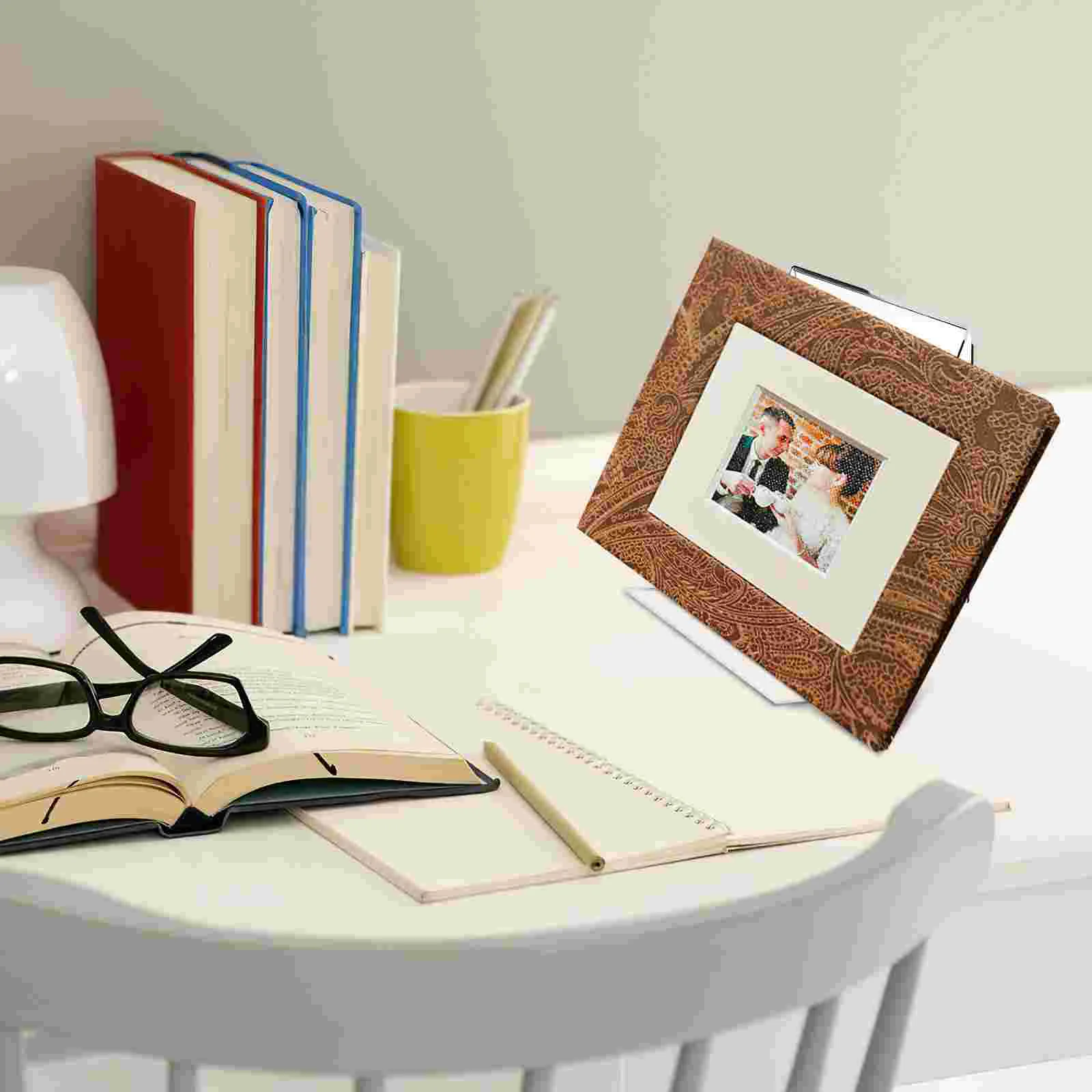 8 Pcs Transparent Acrylic Bookshelf File Holder Magazine Rack Brochures Organizer Pamphlets Stand Decorative Storage