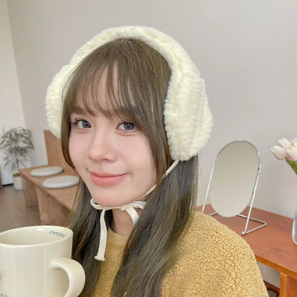 Cute Korean Y2k Plush Earmuffs Handmade Subculture JK lolita Earflap Windproof Soft Warm Winter Ear Cover Female