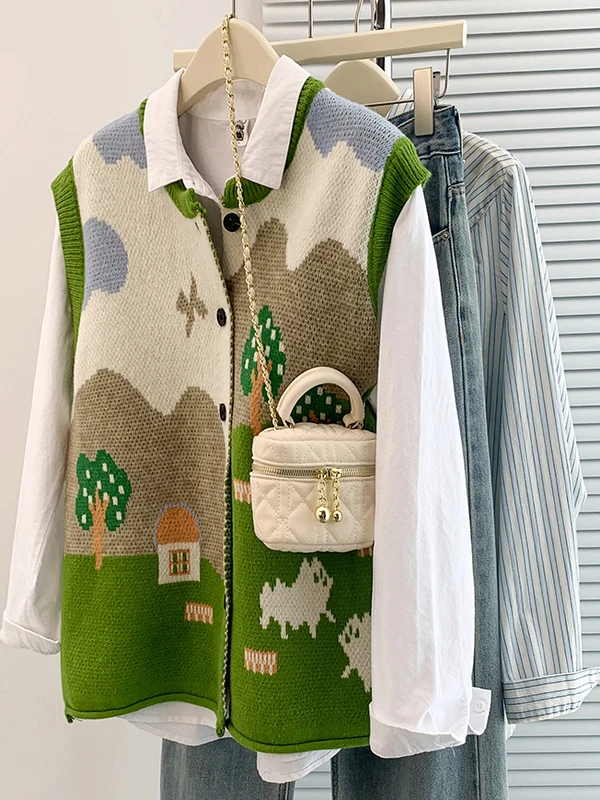 سترة نسائية غير رسمية مستديرة Ne لخريف وشتاء جديد Sle فضفاضة تناسب النسخة الكورية متعددة الاستخدامات طبقات بدون أكمام #4