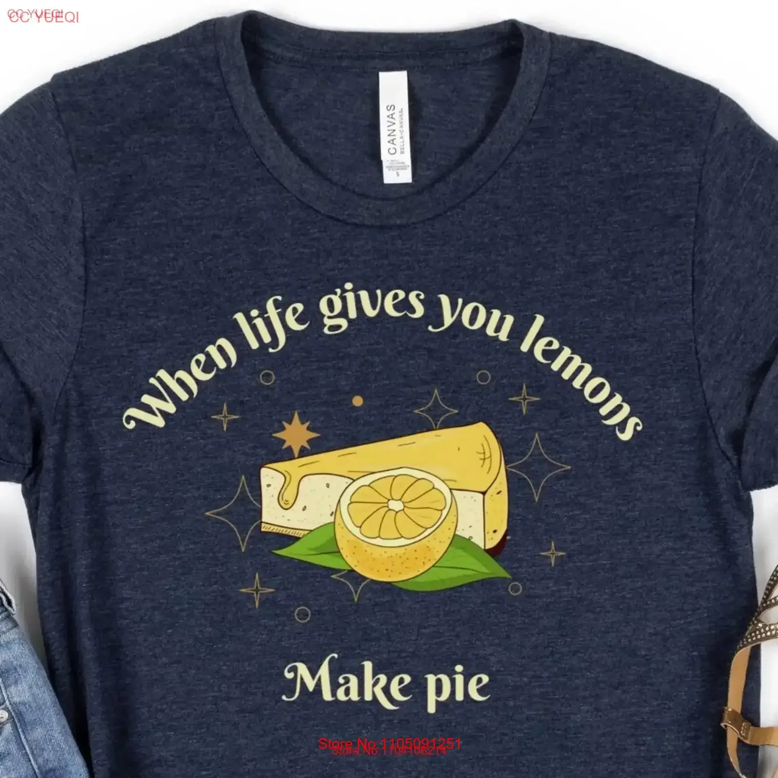 

When Life Gives You Lemons Make Pie T shirt Positivity For Baker Food Pun Cute Happy Lemon Top vintage Washed Casual Slightly