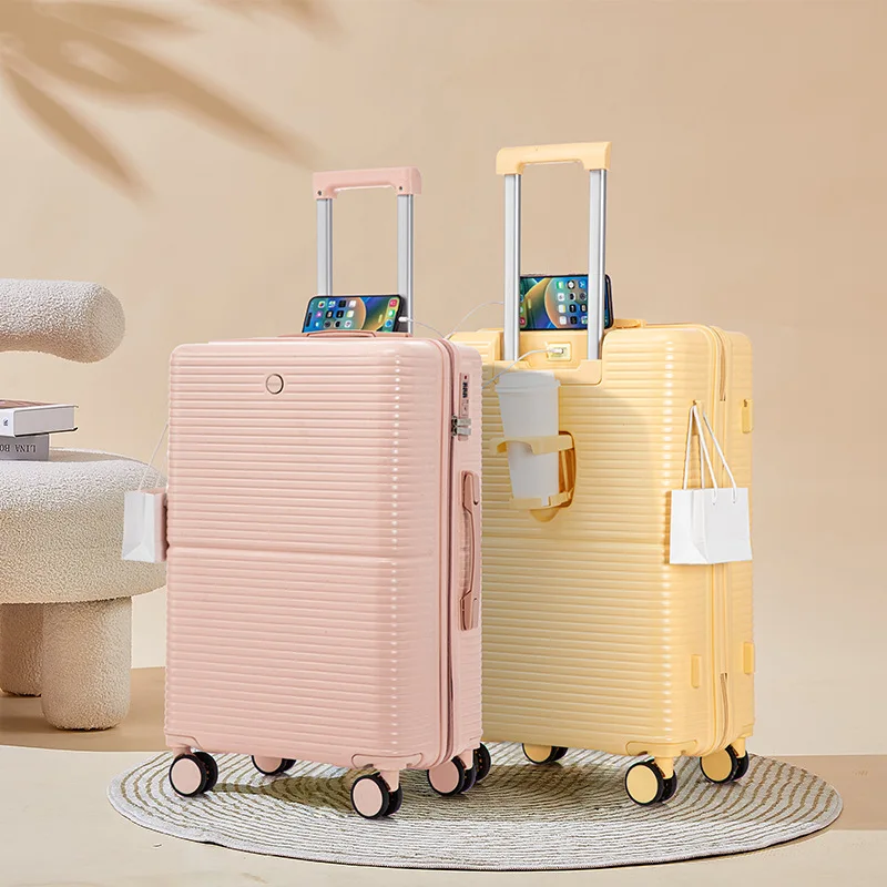 durable-24-inch-student-women's-luggage-carry-on-suitcase-urban-minimalist-style-abs-pc-material-with-four-wheel-rotation