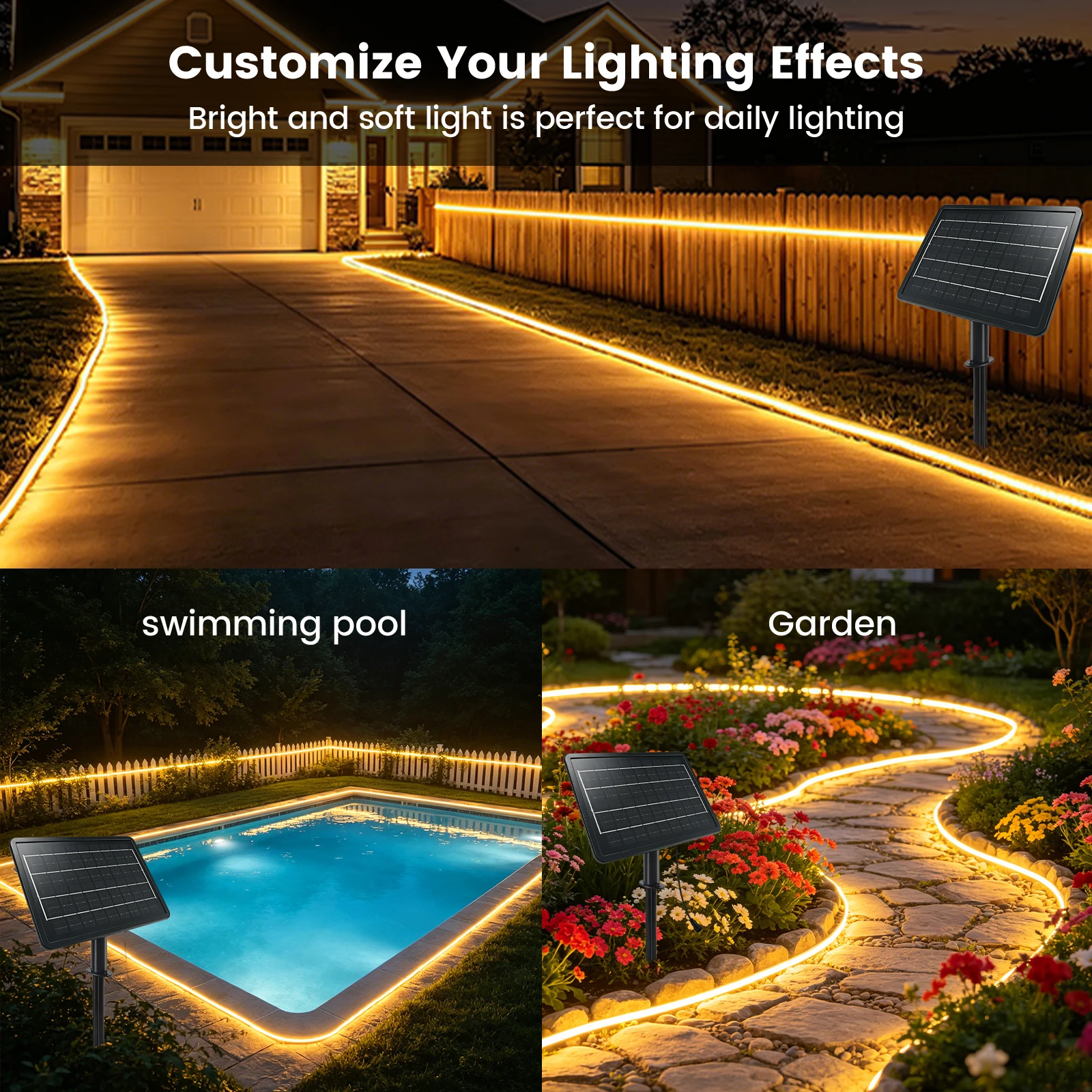 IP68 Waterproof Solar Powered  - огляд і ціна Rope Light Decoration