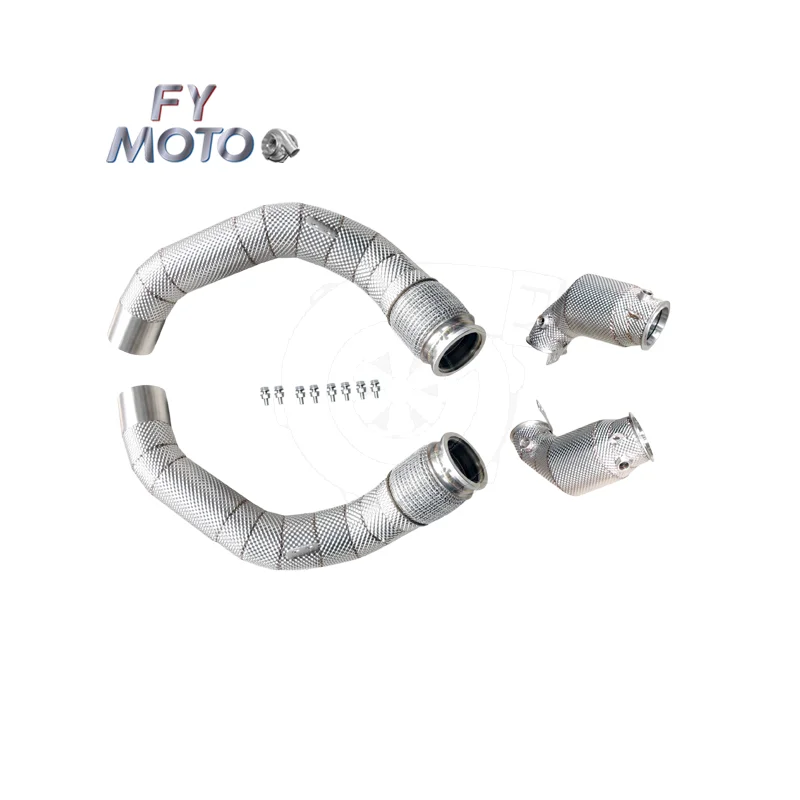 Stainless Steel M PERFORMANCE Catted Downpipe Fits for b mw M5 F90 M8 F91/F92/F93 2017-2021 S63 Engine With Heat Shield