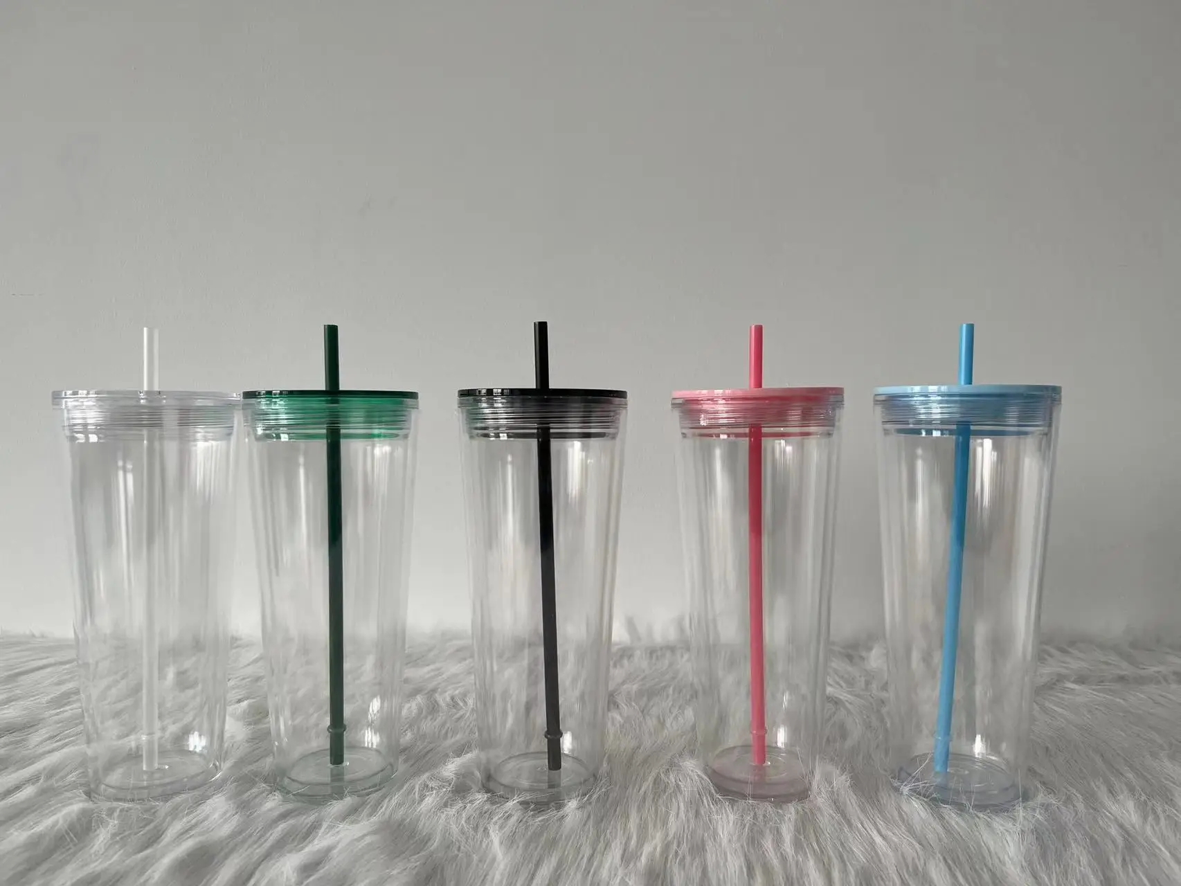 predrilled double wall 700ml 710ml 24oz plastic double wall cup tumbler  with straw - AliExpress 15