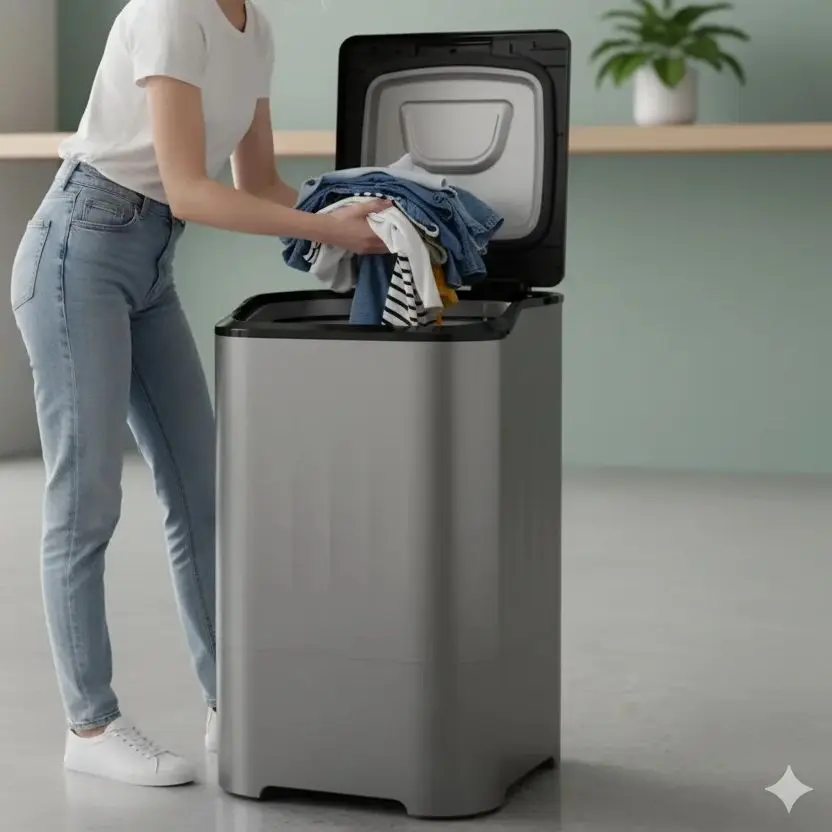 Mini All-in-One Semi-Automatic Washer with Wall Brush Shoe Cleaning Machine Portable Compact Washer for Home Use