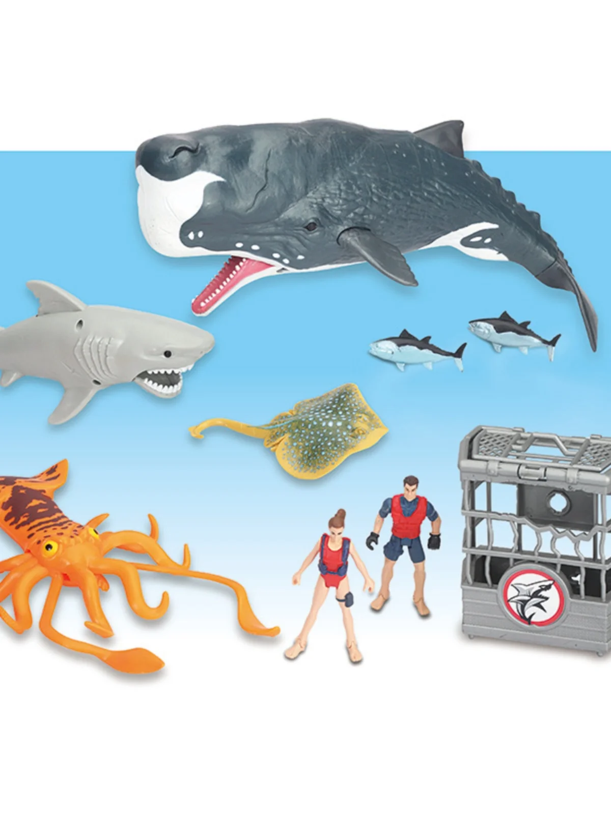 Longhong Jiodomei Sperm Whale King Squid Fun  Deep Sea Creature Model Series Children Educational Toys Dolphin Doll
