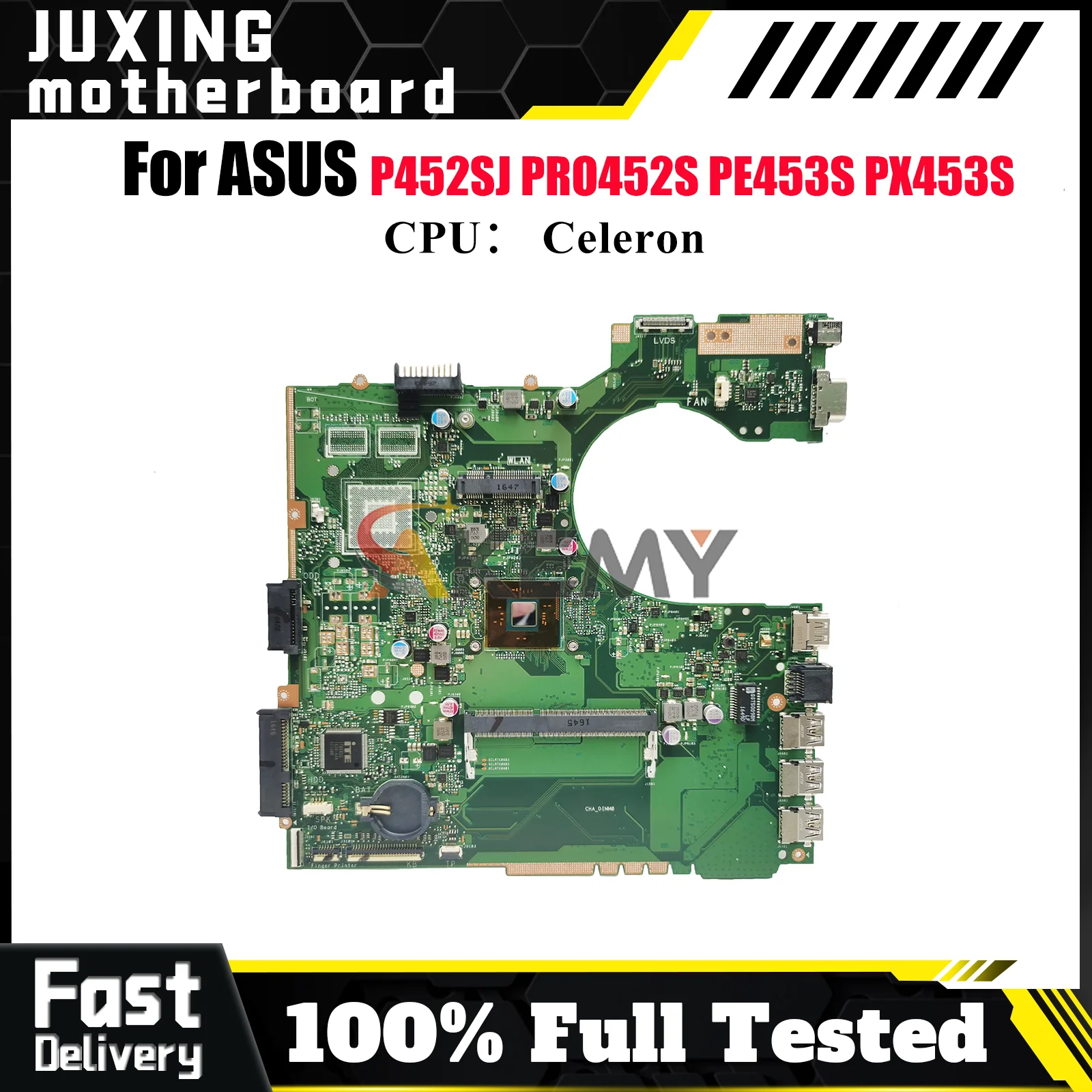 

P452SA Laptop Motherboard For ASUS PX453S P452SA PE453S P452S P452SJ PRO452S Notebook Mainboard With Celeron CPU 108% tests OK