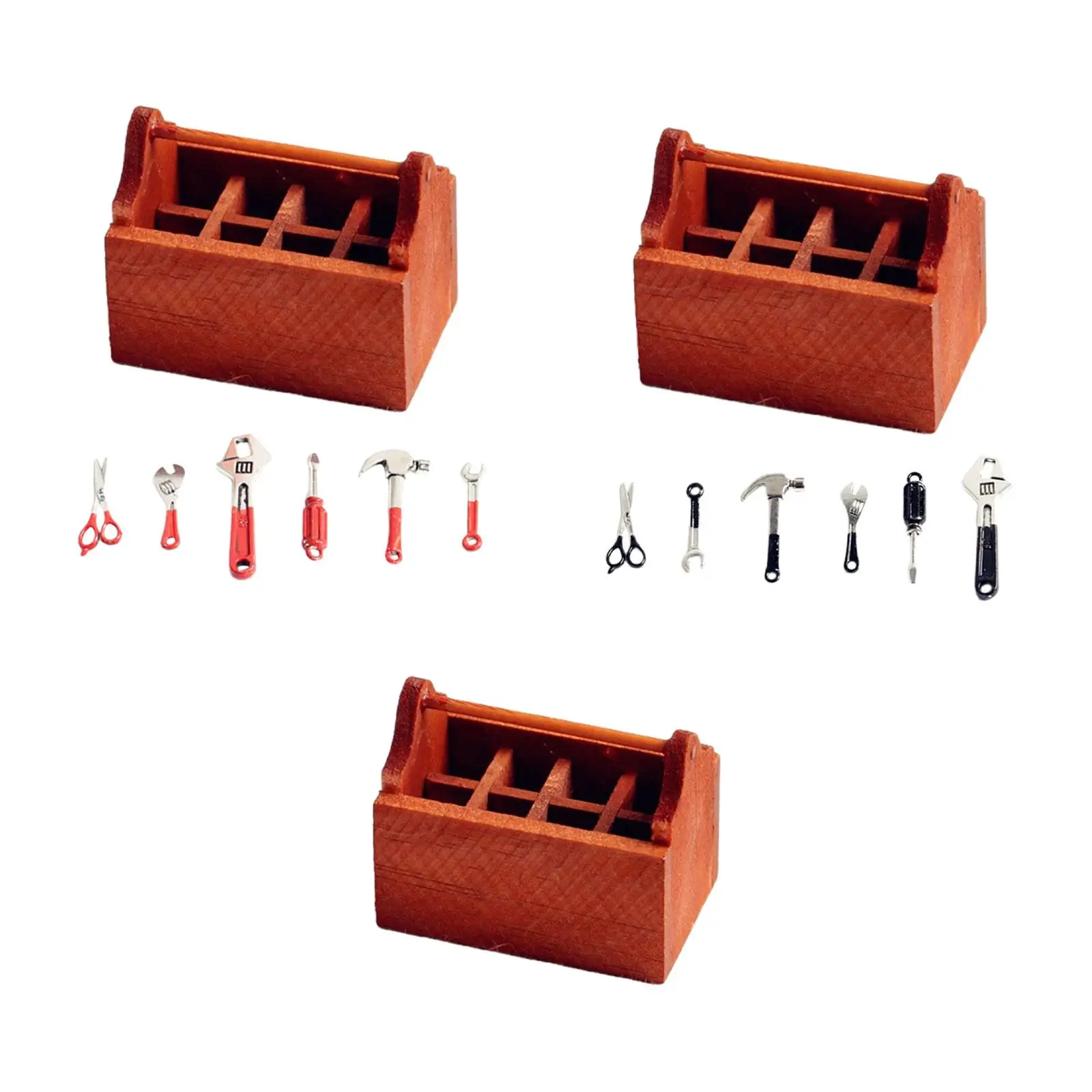 Boîte à outils de réparation de maison de poupée, jouets de jeu de simulation pour la construction de modèles de Train, 1/12