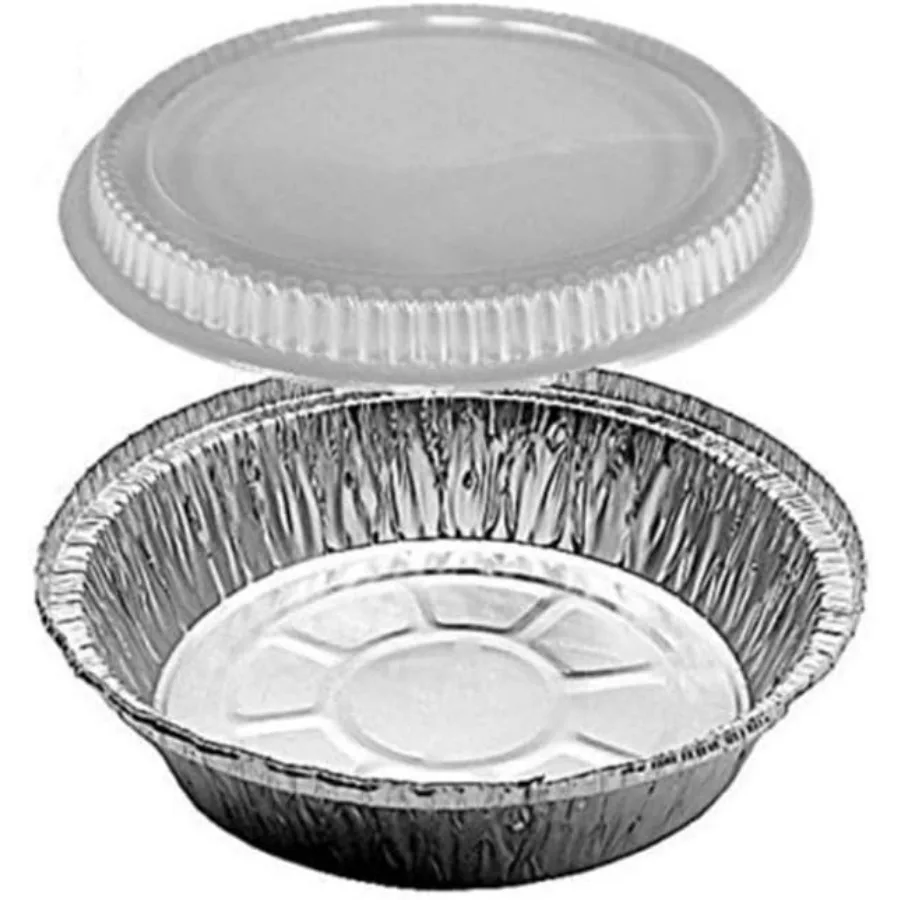 

7-дюймовая круглая сковорода из алюминиевой фольги с купольными крышками. Одноразовые выносные контейнеры для пищевых продуктов, паровой стол. Горячая, жаровня, выпечка и газовая сковорода.