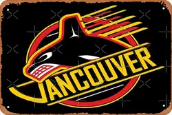 RARE: Vancouver Hockey - Retro Canucks Metal Print Metal Tin Sign Vintage 8x12 pollici