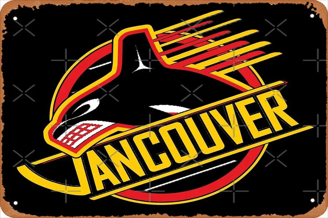 RARE: Vancouver Hockey - Retro Canucks Metal Print Metal Tin Sign Vintage 8x12 Inch