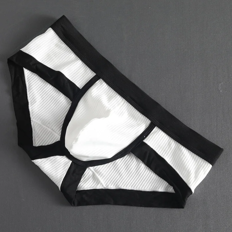 

Erotic Men's Brief Underwear Ribbed Ice Silk Elastic Comfort Quick Dry Cool Feel Smooth Gay Sexy Low Waist U Convex Pouch Pantie