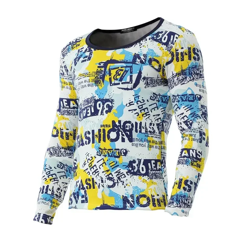 Autumn and winter men's thick and fleece round neck winter tight cotton sweater autumn warm inner clothing single base shirt