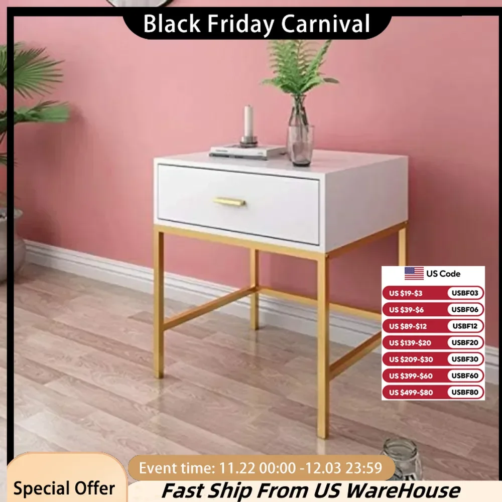 Minimally Modern Mini MDF Bedside Table, Economical Bedroom Bedside Table Rack, Small Storage Cabinet Bedroom Furniture