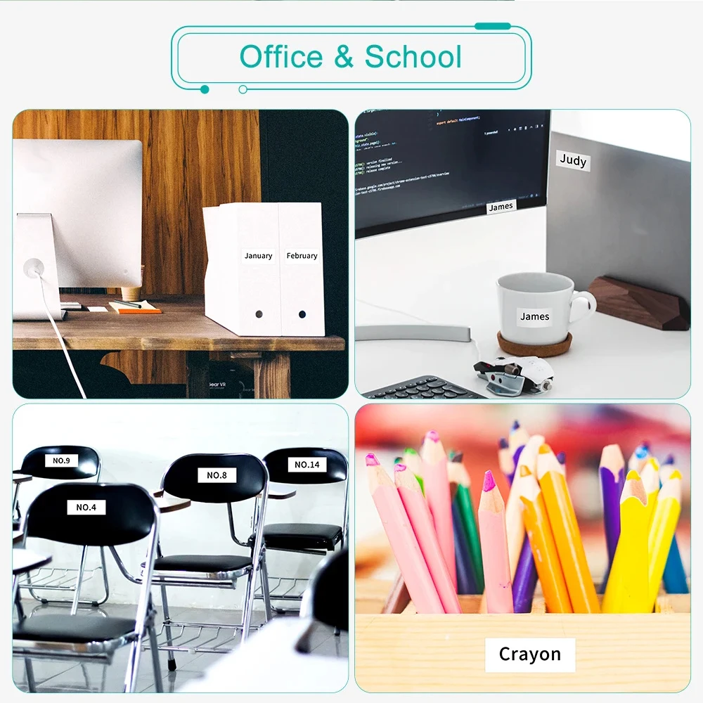 Brother P-Touch 라벨 테이프 18mm 0.7" 라미네이트 TZ TapeTZe-141 TZe-241 TZe-441/541용 호환 라벨 테이프 교체 6팩