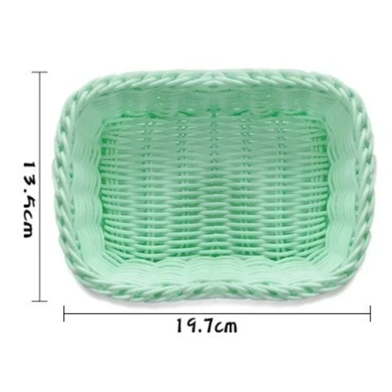 Plastic woven storage box office desk miscellaneous organizer candy color storages boxes two shapes available for household item