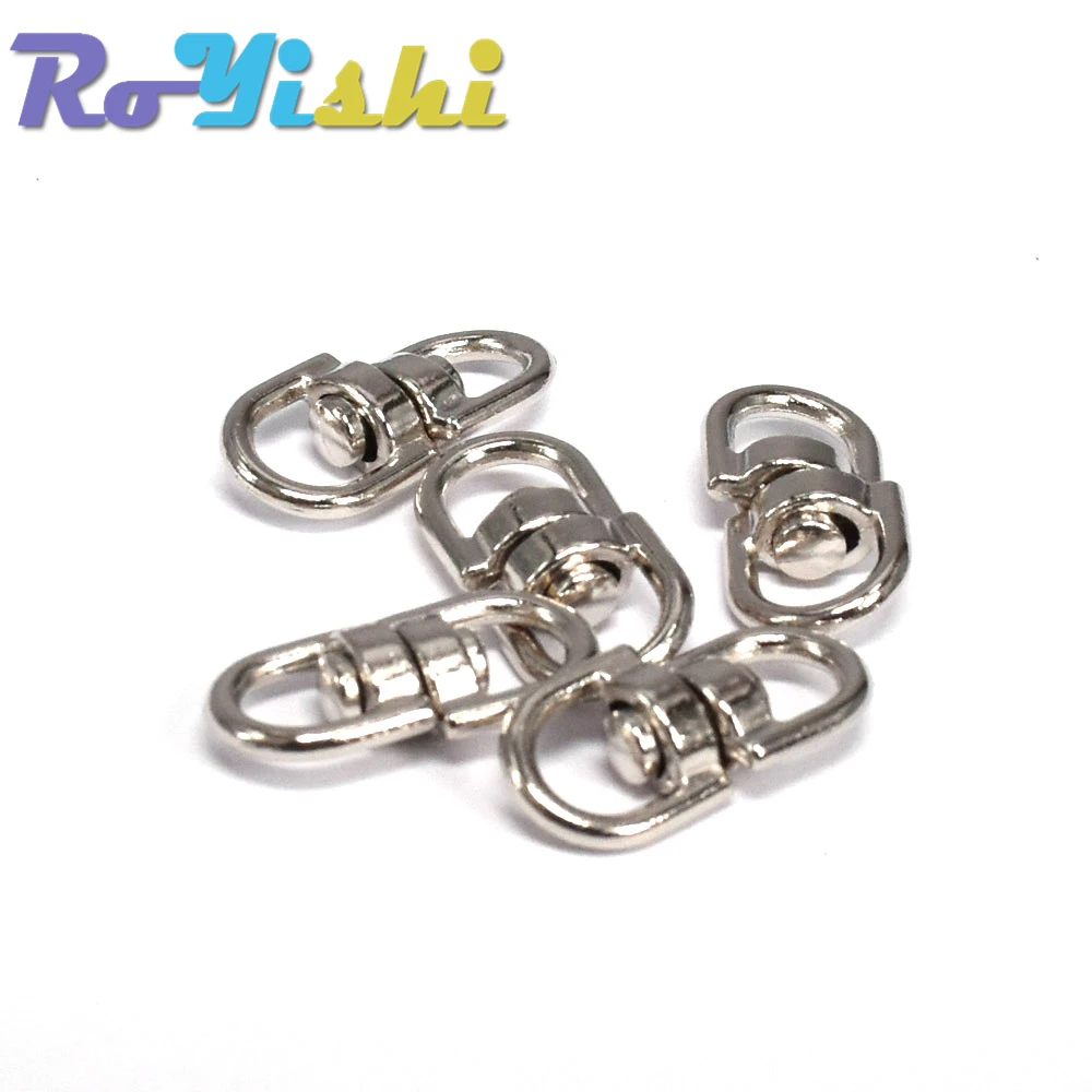 10 Pcs/Pack Silver Metal Swivel Hook Clasp Key Chains Keyrings Connectors For Lanyards Paracord Handbag Bag Parts