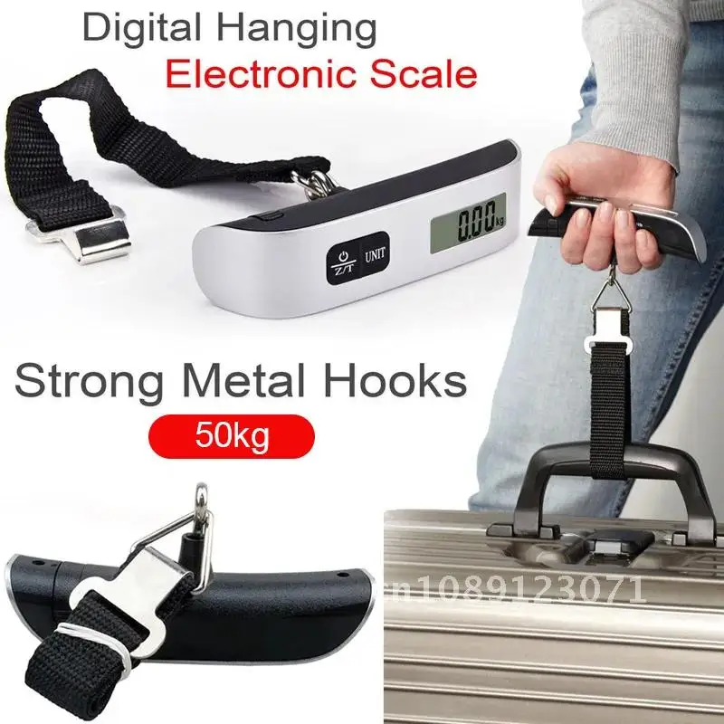 

Hand-Held Luggage ScaleTravel Digital Electronicweight scale Hanging Steelyard Hook scale 50kg / 110lbs LCD Portable scale