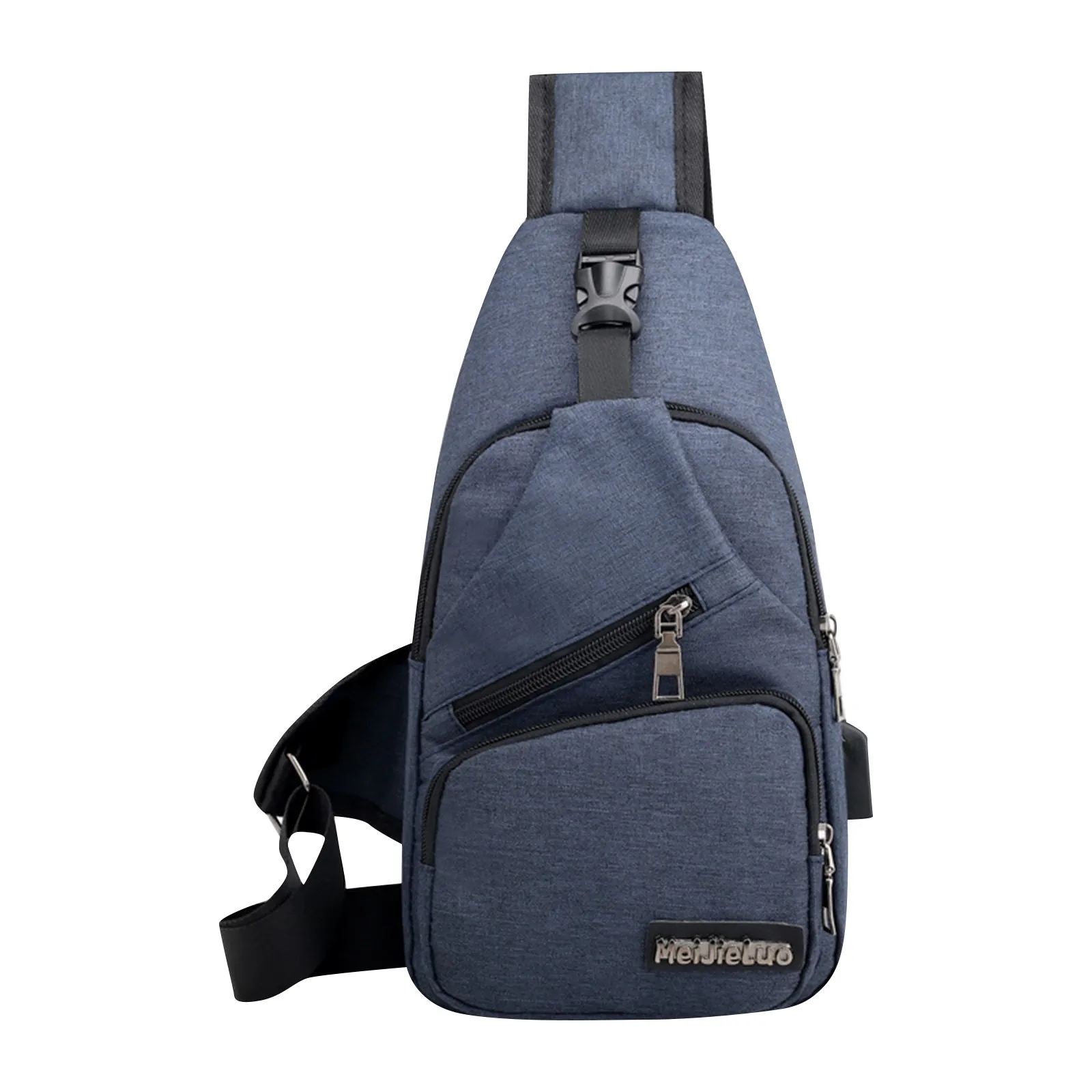 

Men'S Messenger Shoulder Bag Casual Sports Canvas Chest Bag Convenient For Charging Mobile Phones For Outdoor Sports Travel