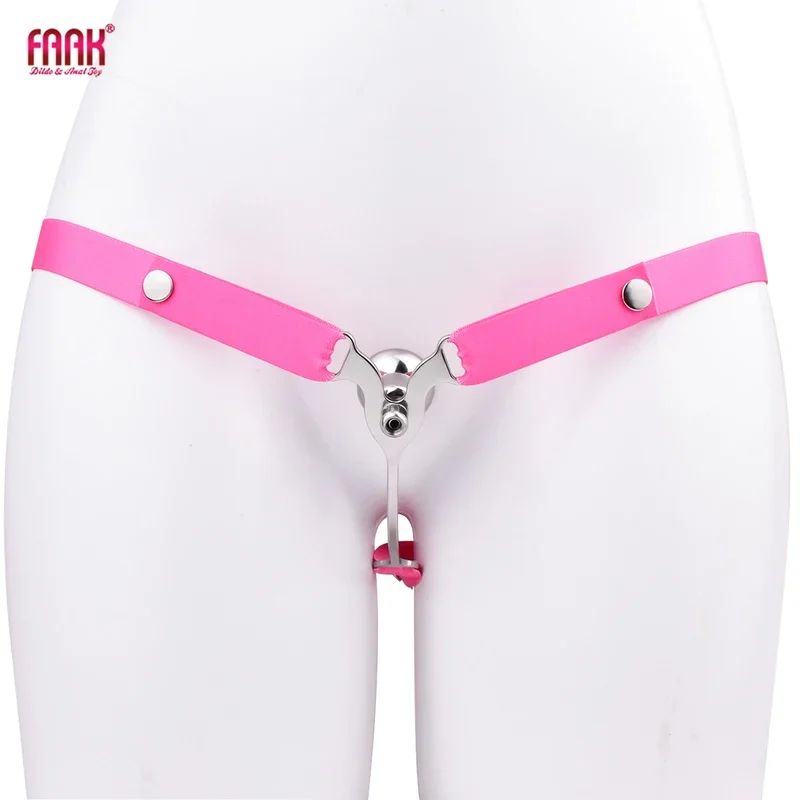 Faak strap-ons stainless steel chastity cages flat inward pressure penis lock ring BDSM sex toy for man masturbator