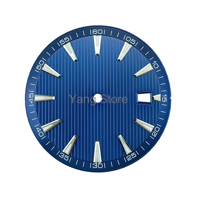 33.2mm aseptic watch blue luminescent dial accessory disk vertical striped disk style men\'s watch dial for NH35 NH36 movement