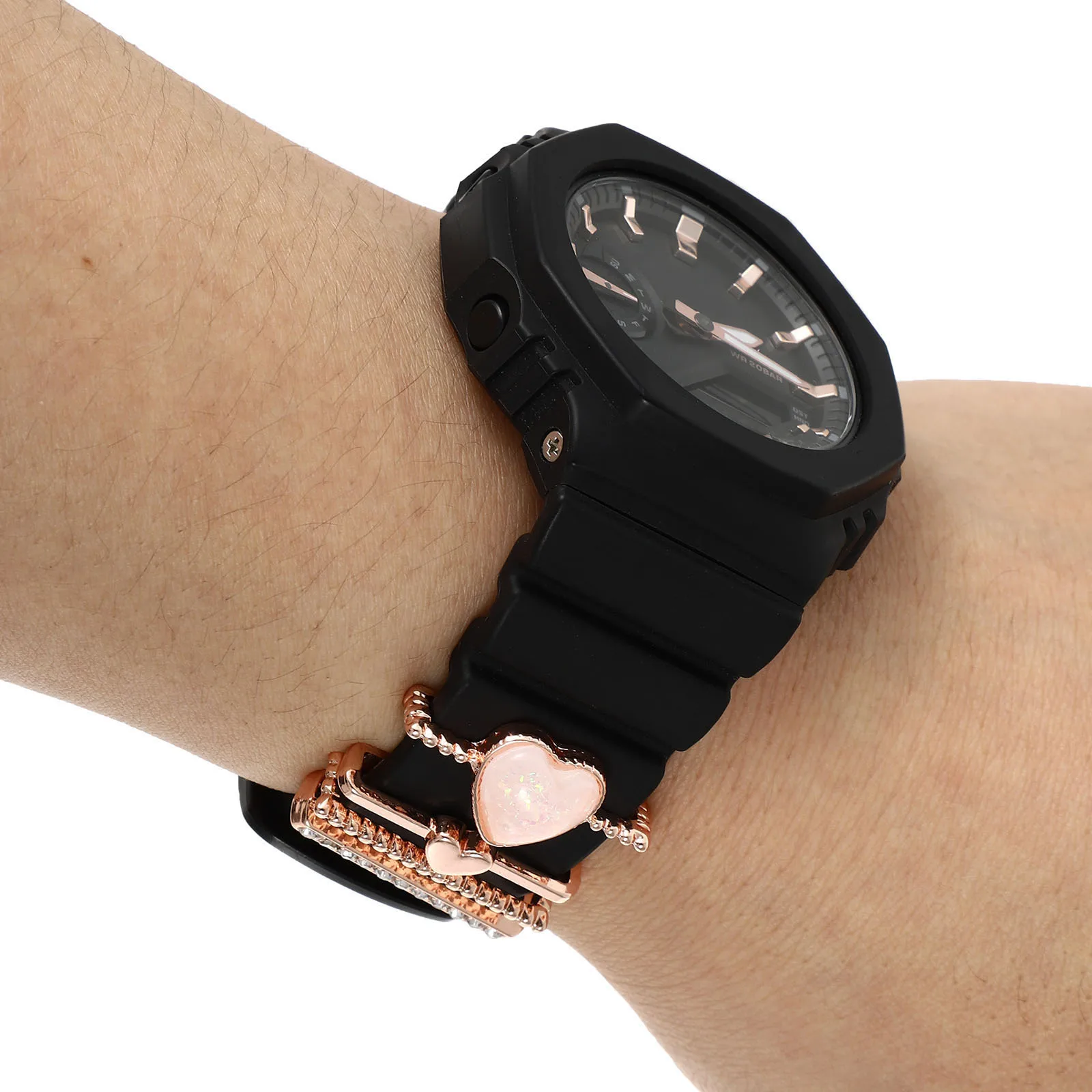 

Heart Charm Watch Band Accessories Decorative Ring for Women Fashion Strap Ornaments Jewelry Wristband Stylish Gift Idea