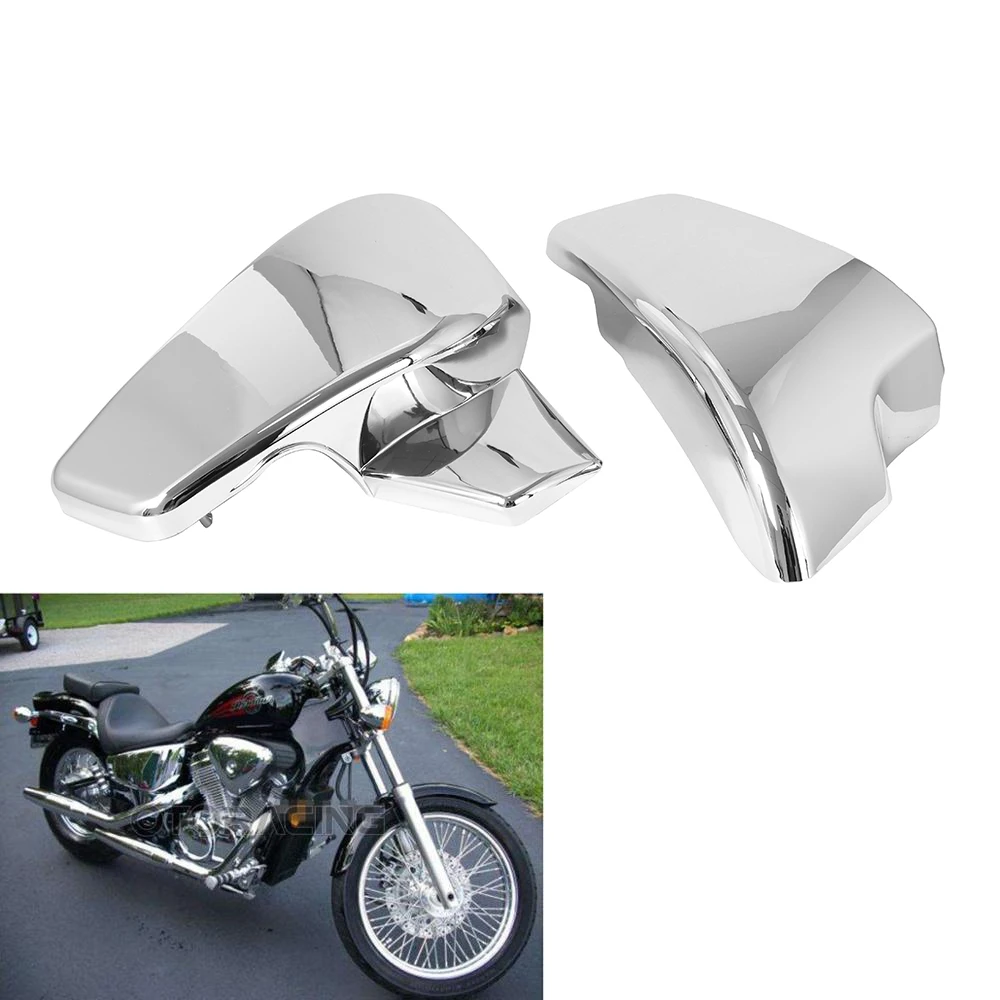 

2PCS ABS Motorcycle Side Battery Fairing Cover Chrome For Honda VLX 600 1999-2008 VT600 C CD Shadow VLX Deluxe STEED400 99-2007